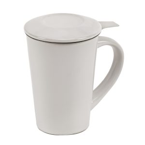כוס פורצלן עם מסננת לתה