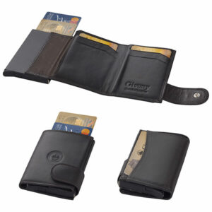 ארנק בטיחות מעור גבעוני  RFID + NFC מעור שולף כרטיסי אשראי